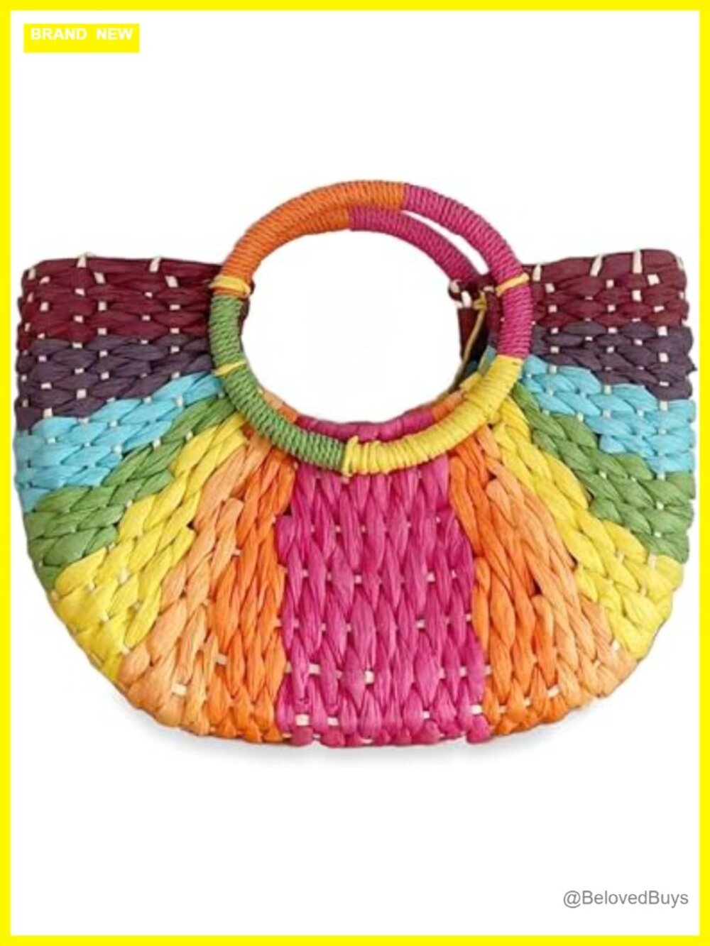 Woven Straw Tote Handbag Large Capacity Raffia Bag for Summer Beach Travel